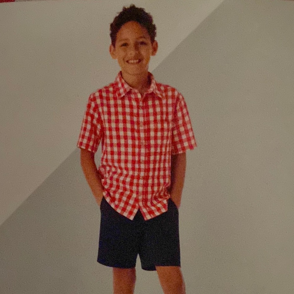 NWT 2Piece Red&White button down shirt and Navy shorts drawstring,& pocketsl